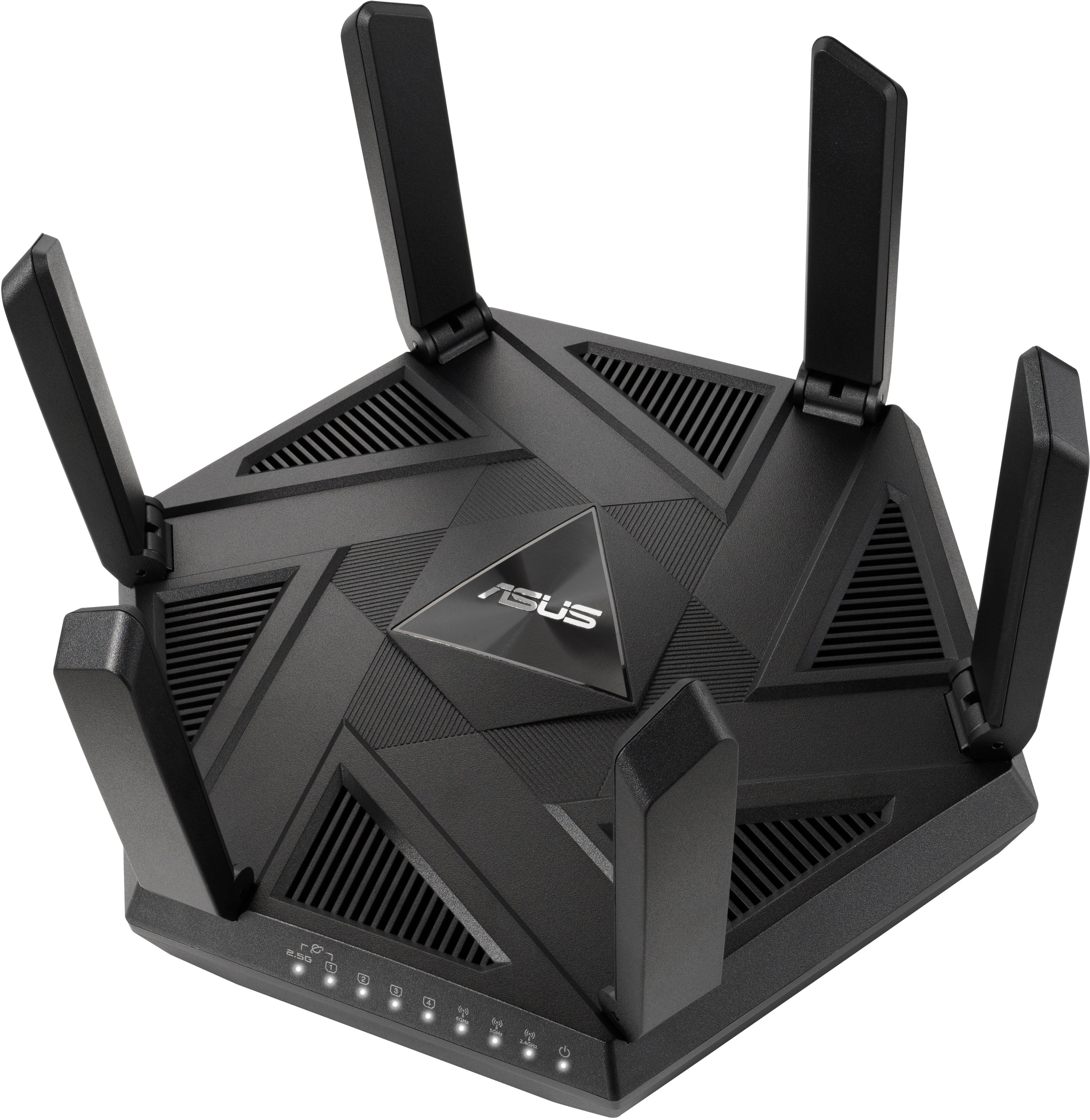 Left View: ASUS - RT AXE7800 Tri-Band Wi-Fi Router - Black