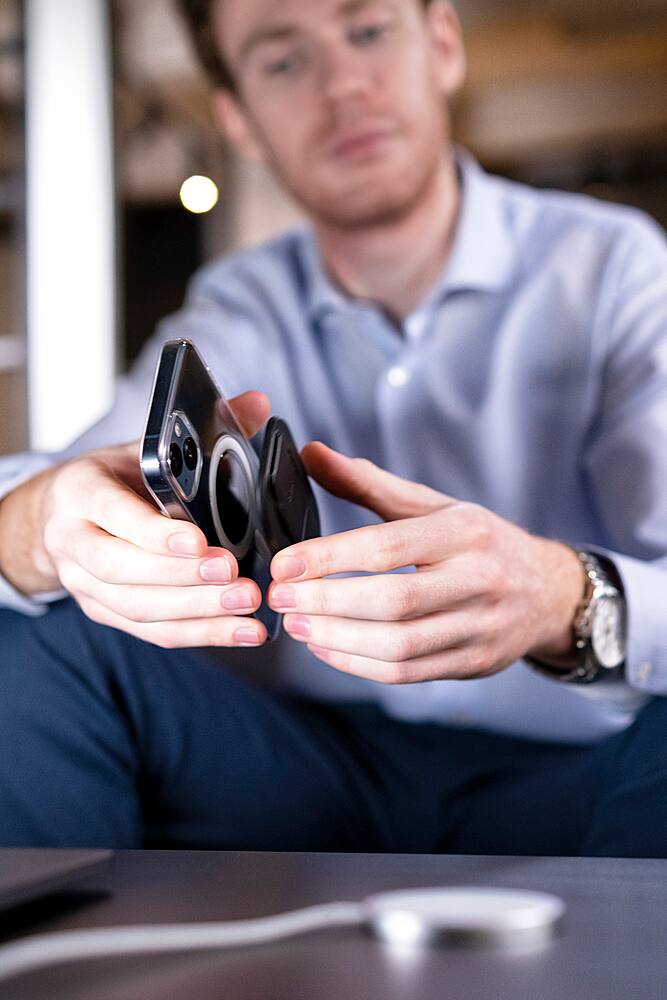 Alt View 20. CLCKR - Phone Grip and Stand for MagSafe Compatible Phones - Black.