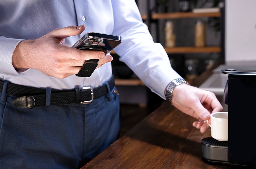 Alt View 21. CLCKR - Phone Grip and Stand for MagSafe Compatible Phones - Black.