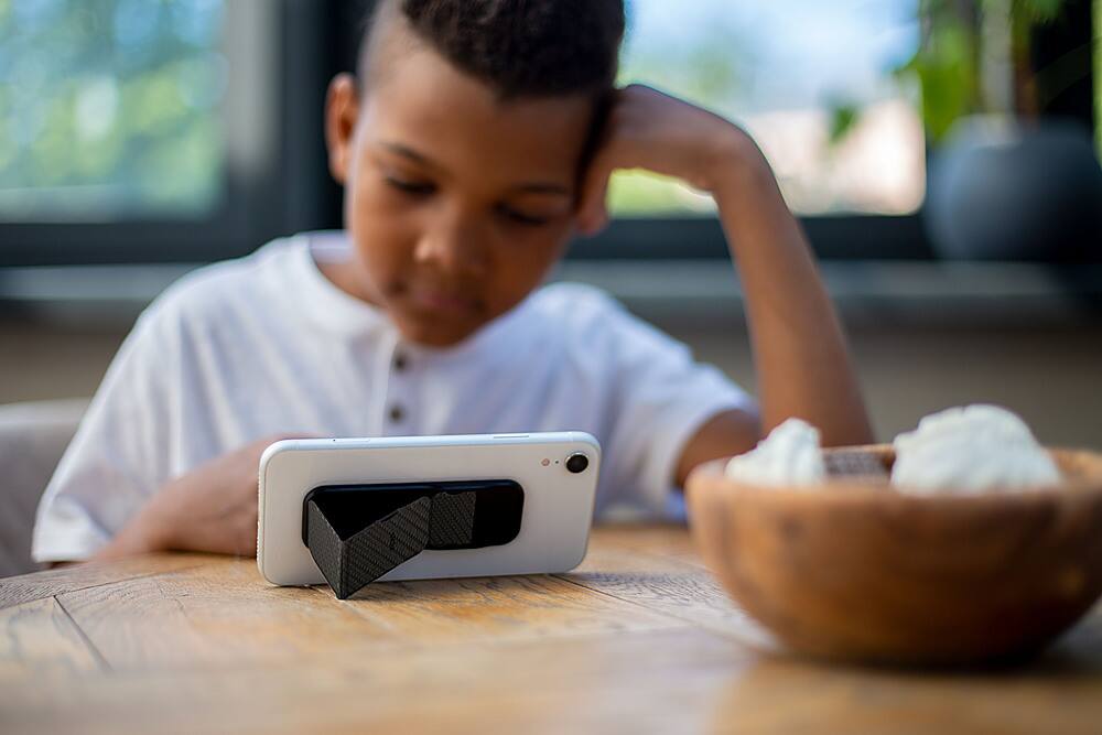 Alt View 18. CLCKR - Phone Grip and Stand for Most Cell Phones - Black.