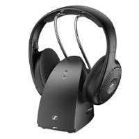 Sennheiser - RS 120-W On-Ear Wireless TV Listening Headphone with 3 Sound Modes - 60m Range with Transmitter/Charger Combo - Black - Front_Zoom