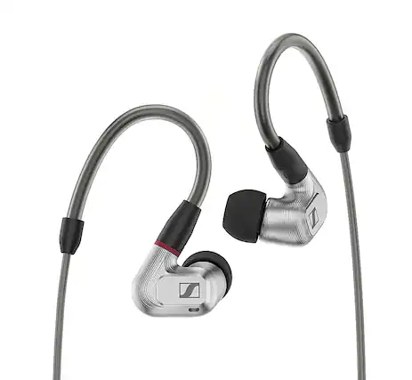 Front. Sennheiser - IE 900 In-Ear Audiophile Headphones - TrueResponse Transducers with X3R Technology for Balanced Sound - Silver.