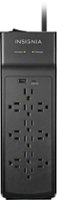 Insignia™ - 12-Outlet/1-USB-C/1-USB 3,600 Joules Surge Protector Strip - Black - Front_Zoom