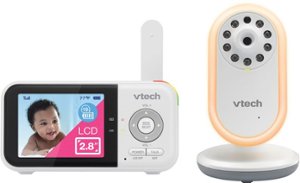 VTech - 2.8” Digital Video Baby Monitor with Night Light - White - Front_Zoom
