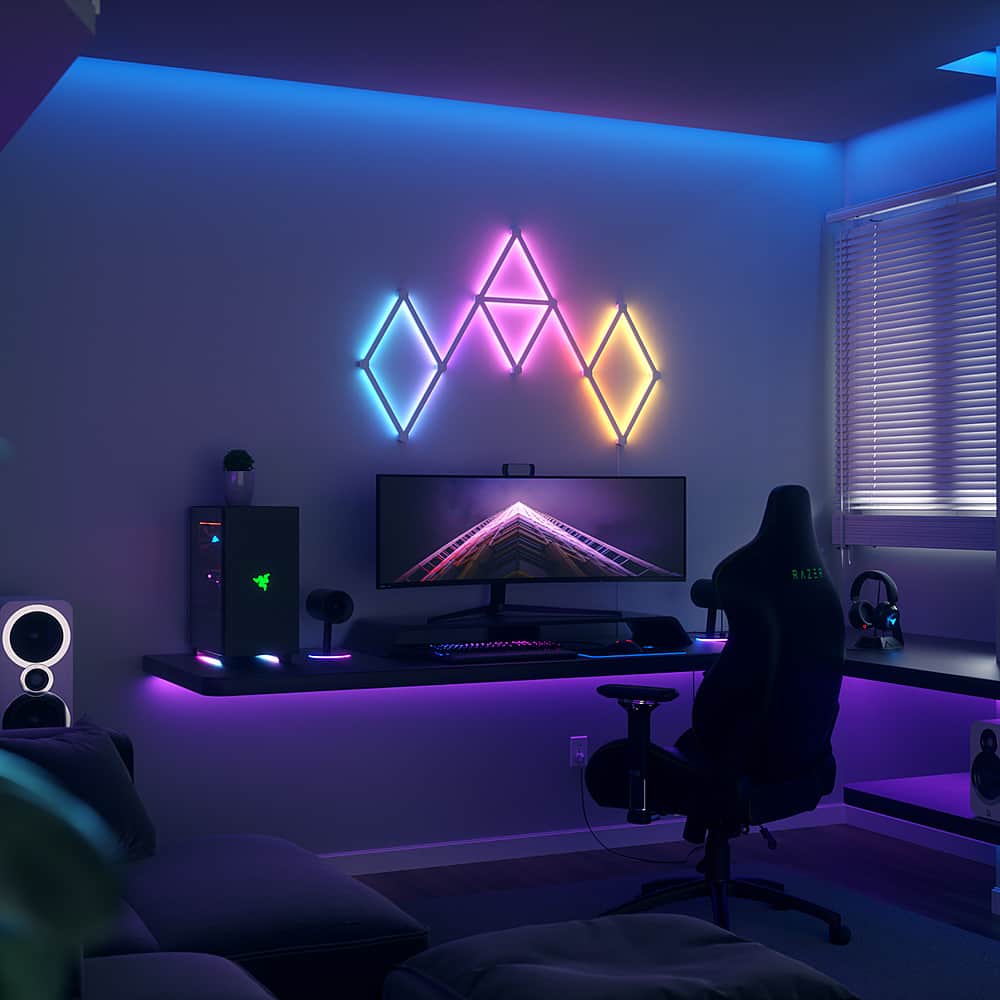 Alt View 11. Nanoleaf - Lines 60 Degrees Smarter Kit (15 Light Lines) - Multicolor.