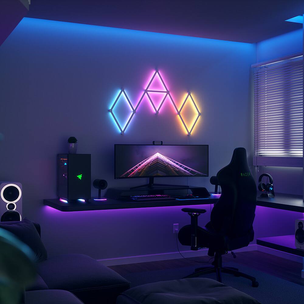 Alt View 11. Nanoleaf - Lines 60 Degrees Smarter Kit (15 Light Lines) - Multicolor.