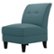 Left Zoom. Handy Living - George Transitional Linen Slipper Chair - Caribbean Blue.