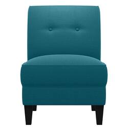 Handy Living - George Transitional Linen Slipper Chair - Peacock Blue - Front_Zoom