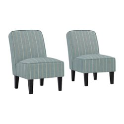 Handy Living - Bryce Transitional Armless Accent Chairs (set of 2) - Turquoise - Front_Zoom