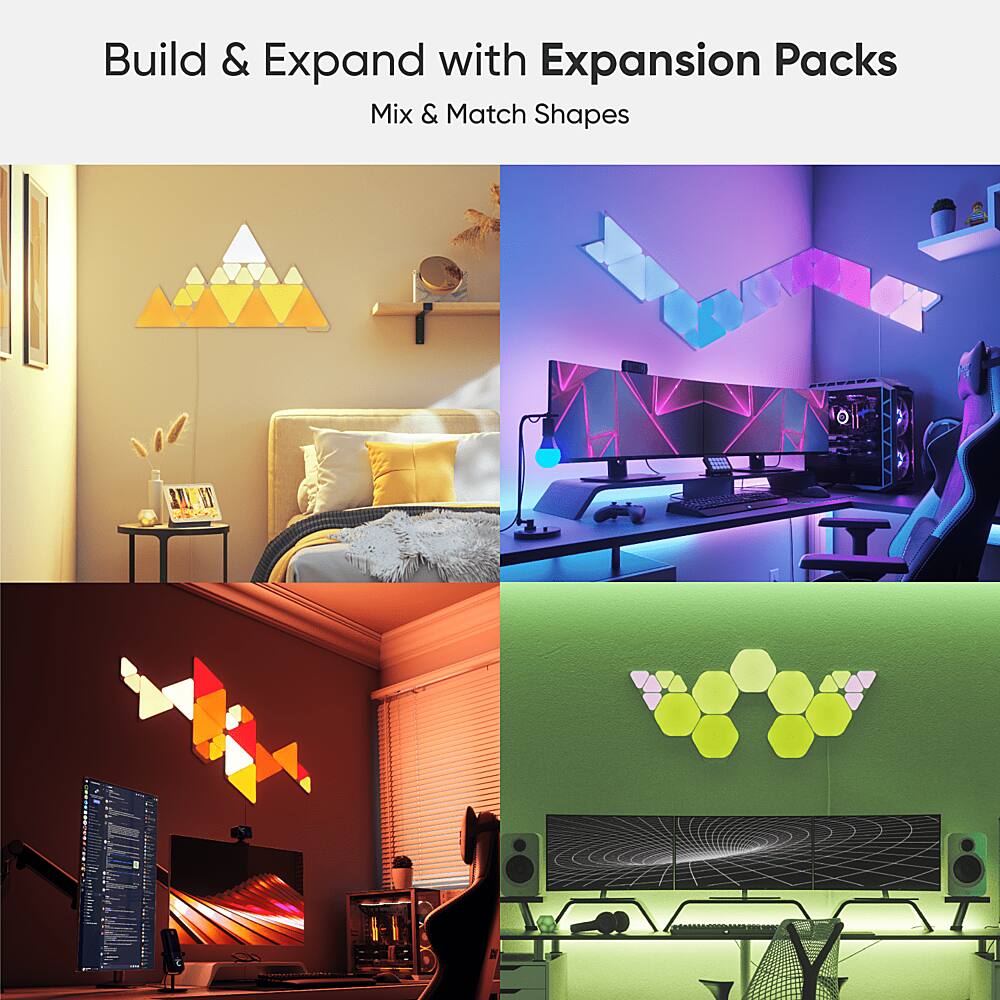 Nanoleaf Shapes Mini Triangles Smarter Kit (9 Panels) Multicolor NL48 ...