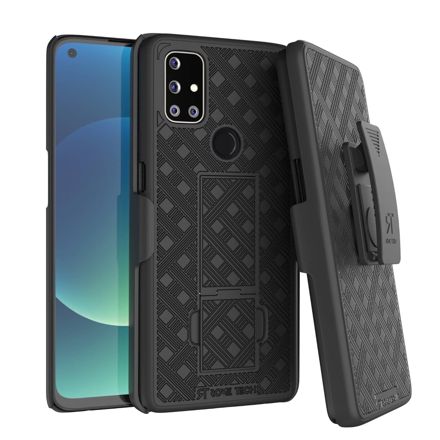 RomeTech - Shell Holster Combo Case for OnePlus Nord N10 5G - Black