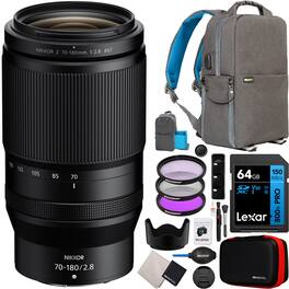 Nikon - NIKKOR Z 70-180mm f/2.8 Telephoto Zoom FX Lens Z-Mount Mirrorless Cameras Bundle