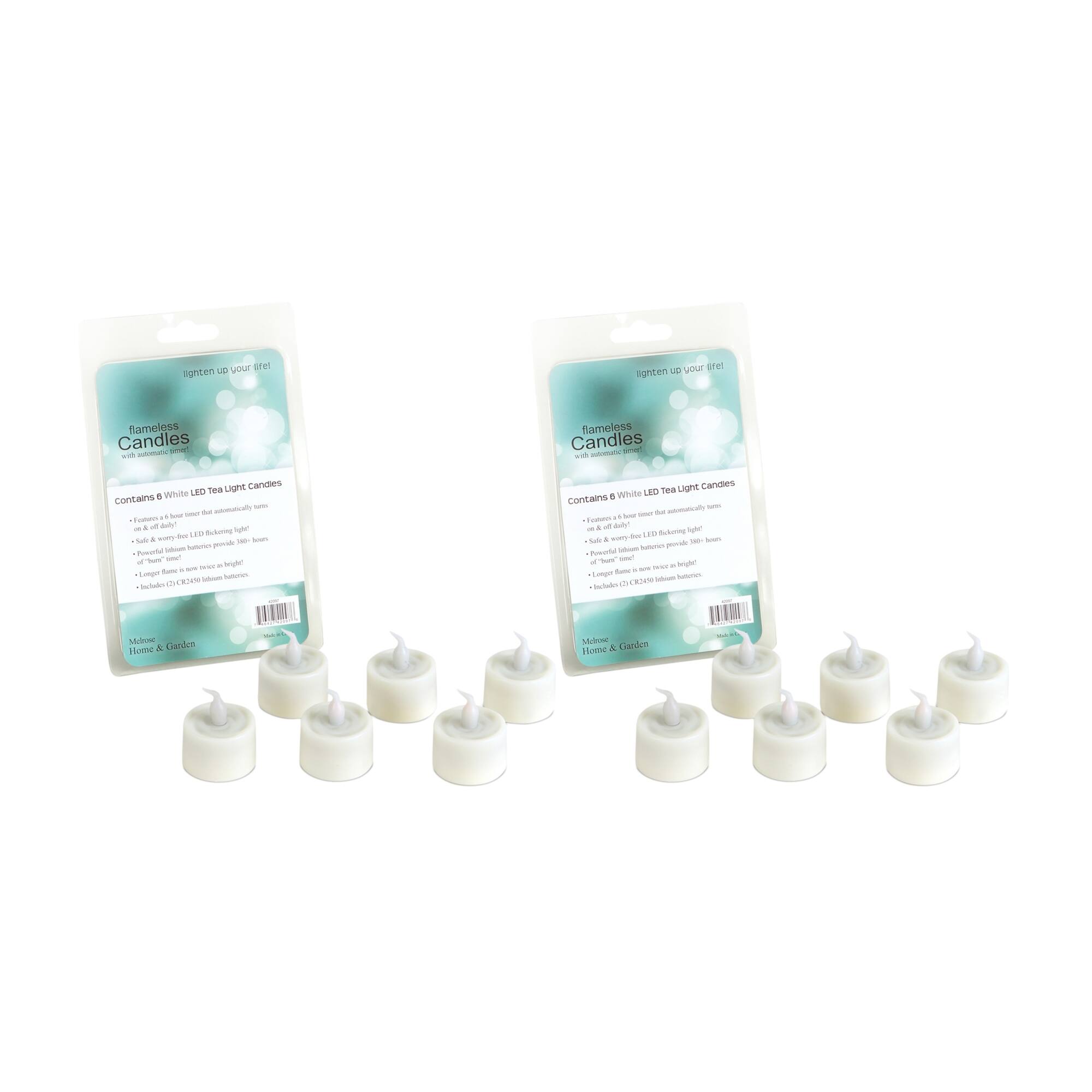 BreeBe - LED Flicketing Tea Light Candle (Set of 12) - White