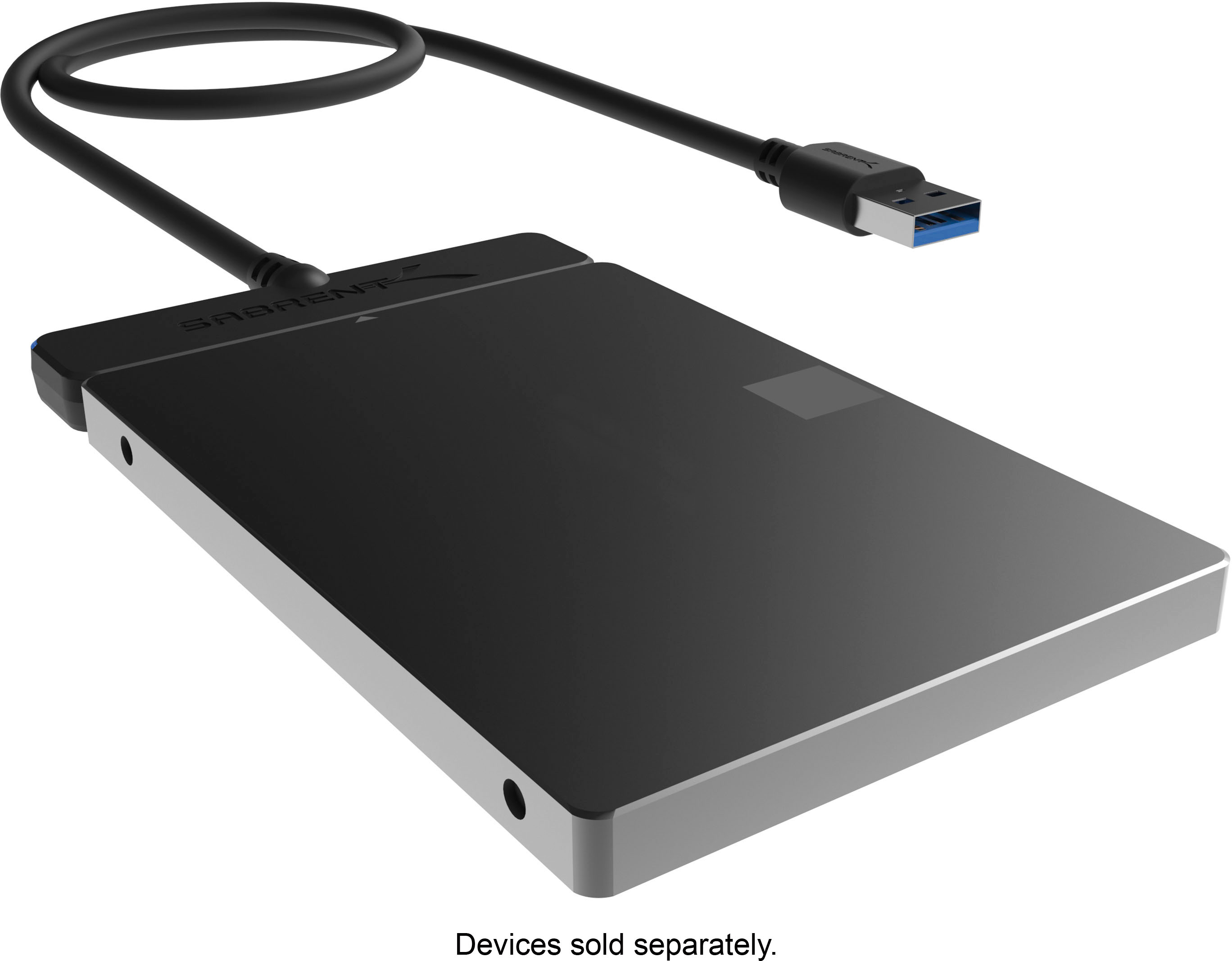 Angle View: Sabrent - SATA to USB Adapter for 2.5” SATA Drives - Black