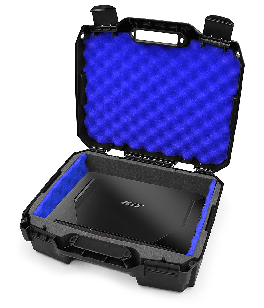 CASEMATIX - Hard Shell Case with Shock-Absorbing Foam Fits up to 15" Inch Laptop and Accessories