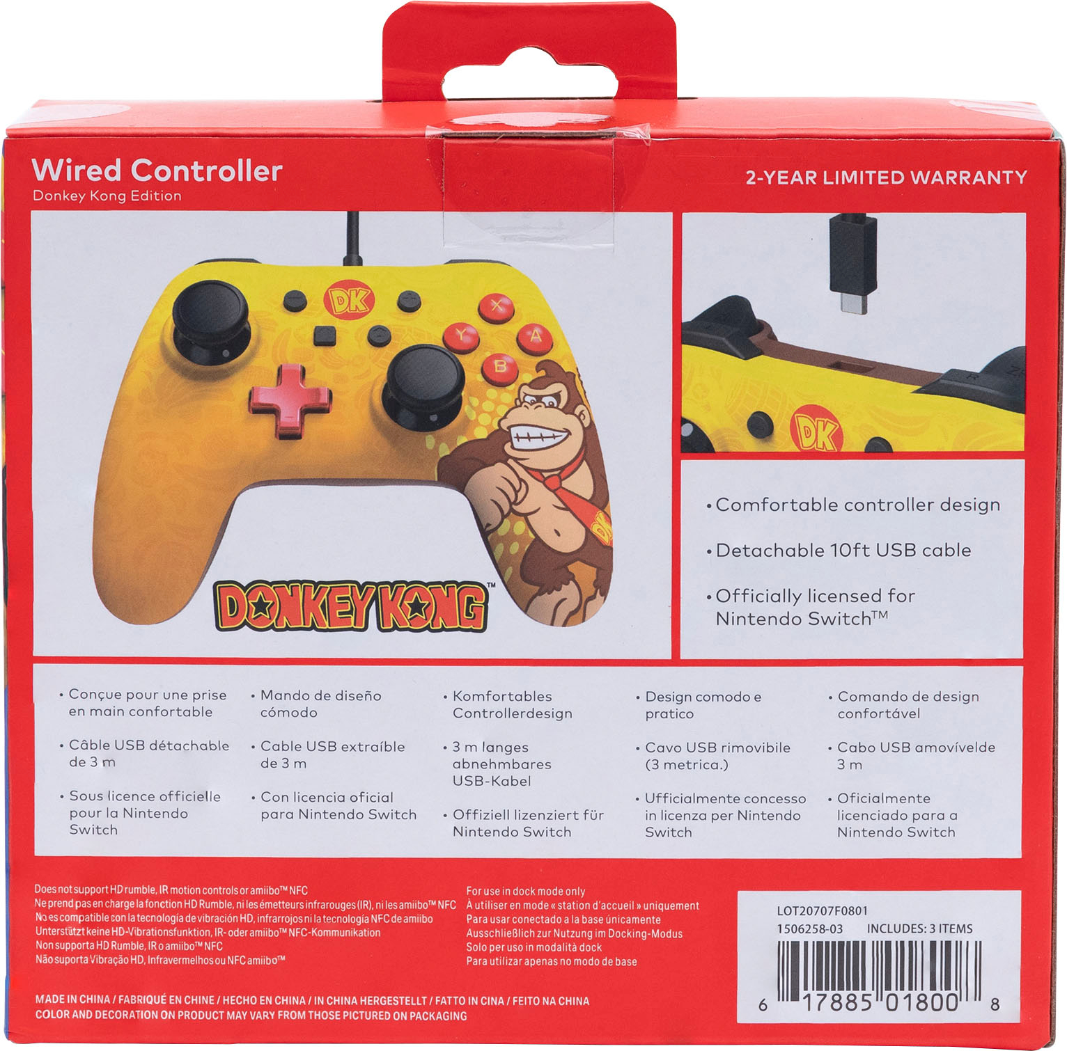 PowerA Wired Controller for Nintendo Switch Donkey Kong 1506258-03 