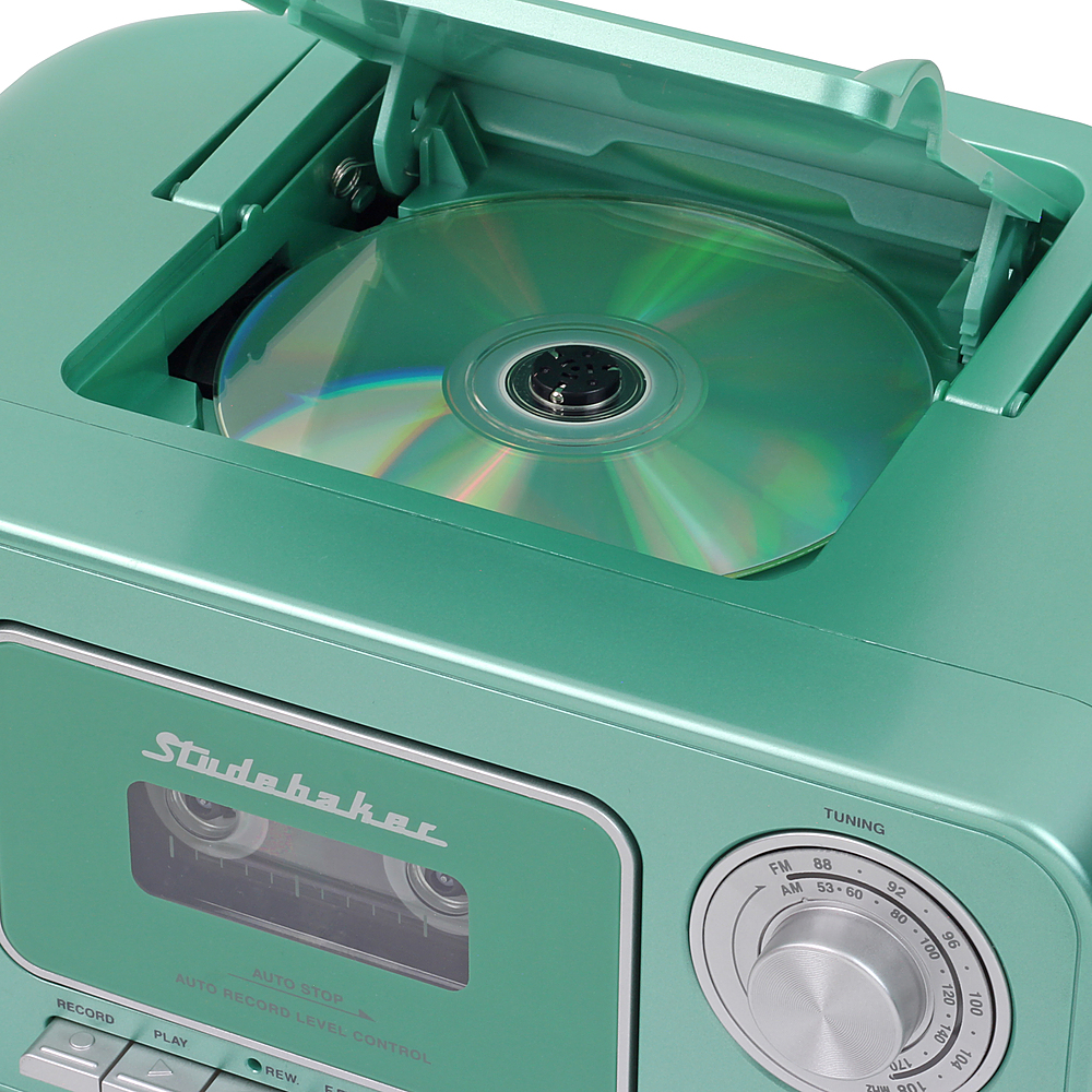 Back View: Studebaker - CD-RW/CD-R Boombox with AM/FM Radio - Teal