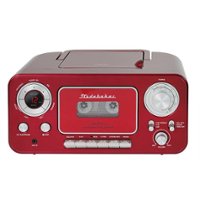Studebaker - CD-RW/CD-R Boombox with AM/FM Radio - Red - Front_Zoom