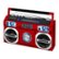 Back. Studebaker - Bluetooth Boombox with FM Radio, CD Player, 10 watts RMS - Red.