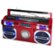 Left. Studebaker - Bluetooth Boombox with FM Radio, CD Player, 10 watts RMS - Red.
