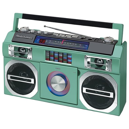 Grammatica Graf Carry Studebaker Bluetooth Boombox with FM Radio, CD Player, 10 watts RMS Teal  SB2145TE - Best Buy