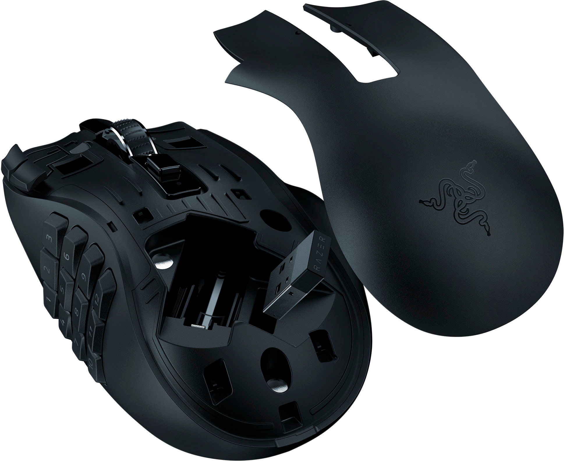 Razer - Naga V2 Hyperspeed MMO Wireless Optical Gaming Mouse with 19 Programmable Buttons - Black