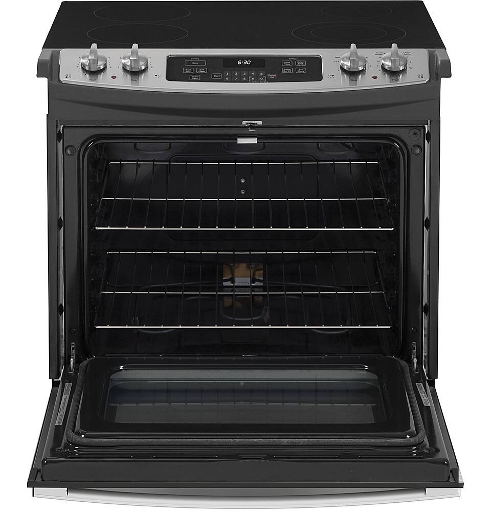 Alt View 1. GE - 4.4 Cu. Ft. Self-Cleaning Drop-In Electric Range - Stainless Steel.