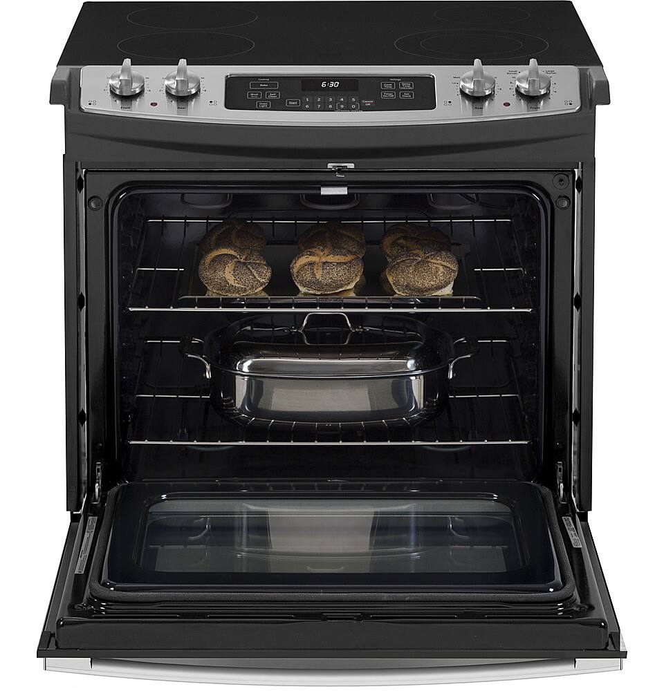 Alt View 2. GE - 4.4 Cu. Ft. Self-Cleaning Drop-In Electric Range - Stainless Steel.