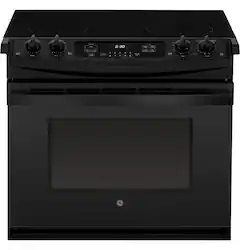 GE - 4.4 Cu. Ft. Self-Cleaning Drop-In Electric Range - Black - Front_Zoom