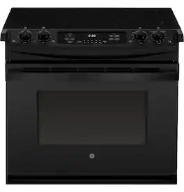 GE - 4.4 Cu. Ft. Self-Cleaning Drop-In Electric Range - Black