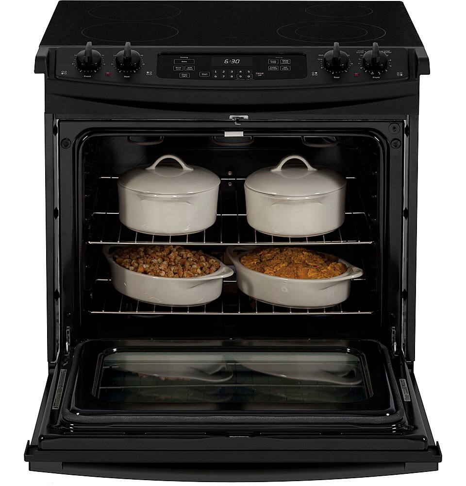 Alt View 2. GE - 4.4 Cu. Ft. Self-Cleaning Drop-In Electric Range - Black.