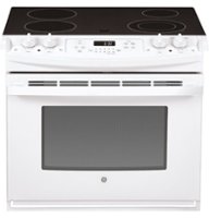GE - 4.4 Cu. Ft. Self-Cleaning Drop-In Electric Range - White - Front_Zoom