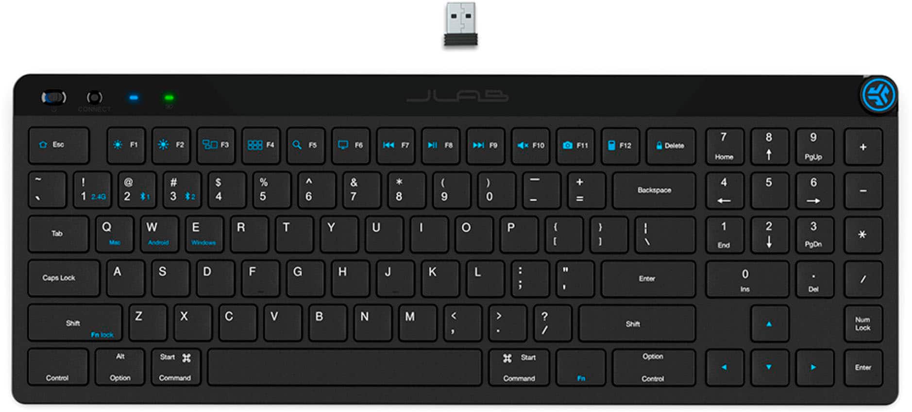 Alt View 11. JLab - JBuds Wireless Keyboard - Black.