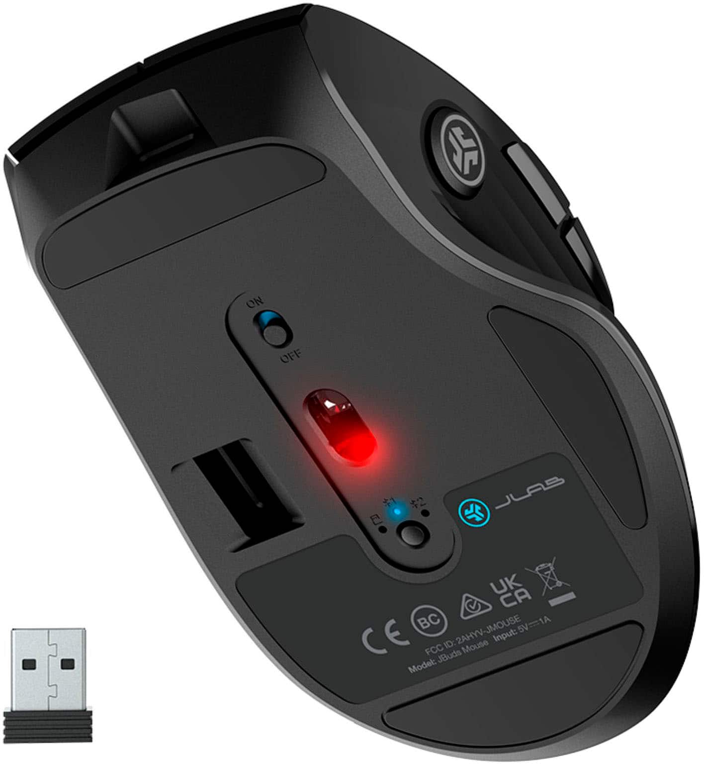 Alt View 12. JLab - JBuds Wireless Mouse - Black.