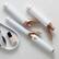Alt View 22. T3 - Twirl Trio Interchangeable Clip Barrel Iron Set - White & Rose Gold.