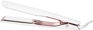 T3 - Smooth ID 1” Smart Flat Iron with Touch Interface - White & Rose Gold - Angle_Zoom