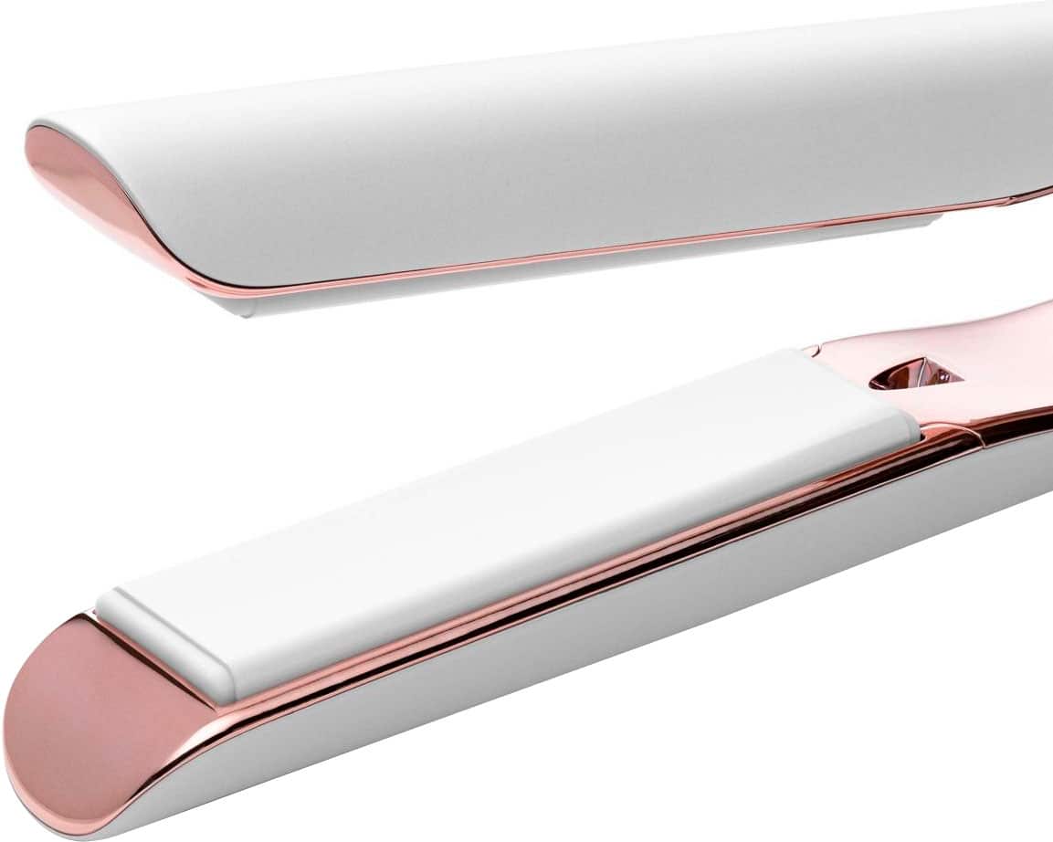Alt View 16. T3 - Smooth ID 1” Smart Flat Iron with Touch Interface - White & Rose Gold.