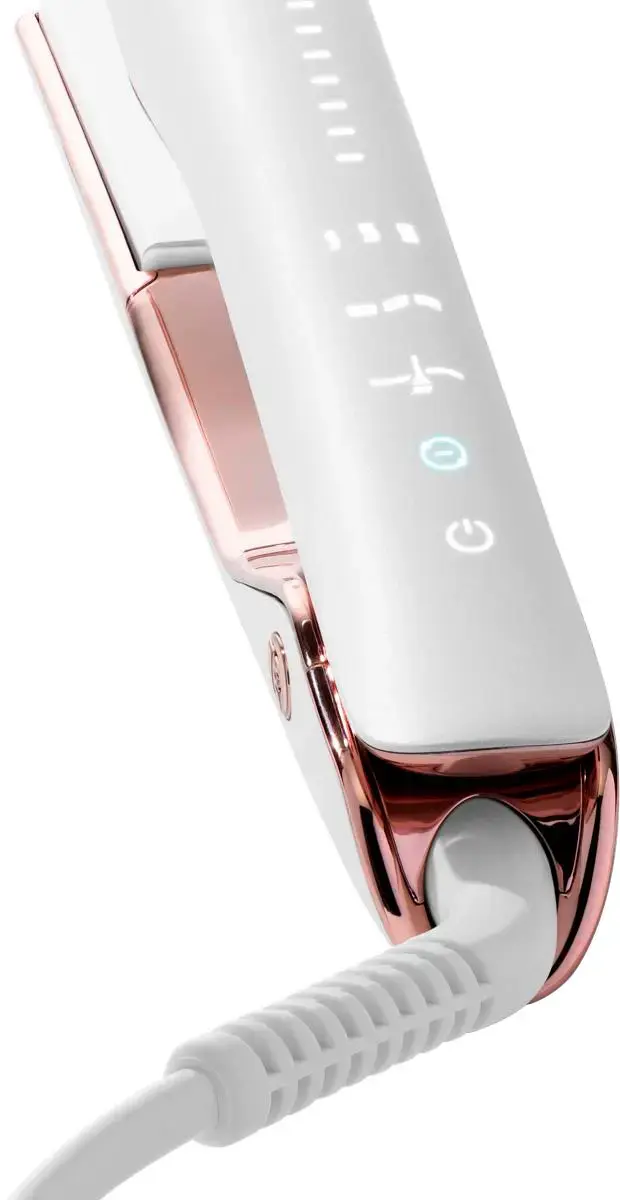Alt View 17. T3 - Smooth ID 1” Smart Flat Iron with Touch Interface - White & Rose Gold.