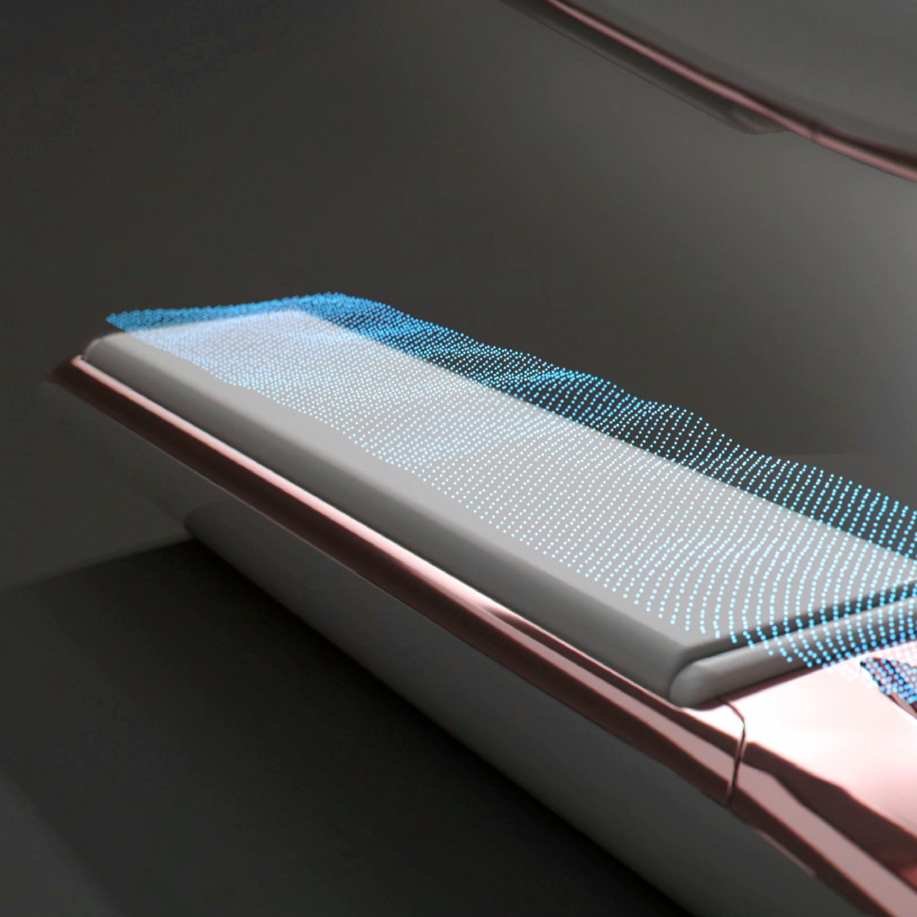 Alt View 22. T3 - Smooth ID 1” Smart Flat Iron with Touch Interface - White & Rose Gold.