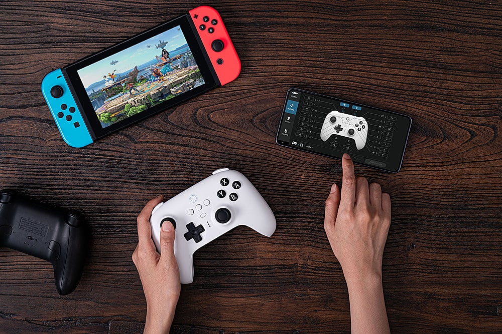 Alt View 16. 8BitDo - Ultimate Bluetooth Controller for Nintento Switch and Windows PCs with Dock - White.