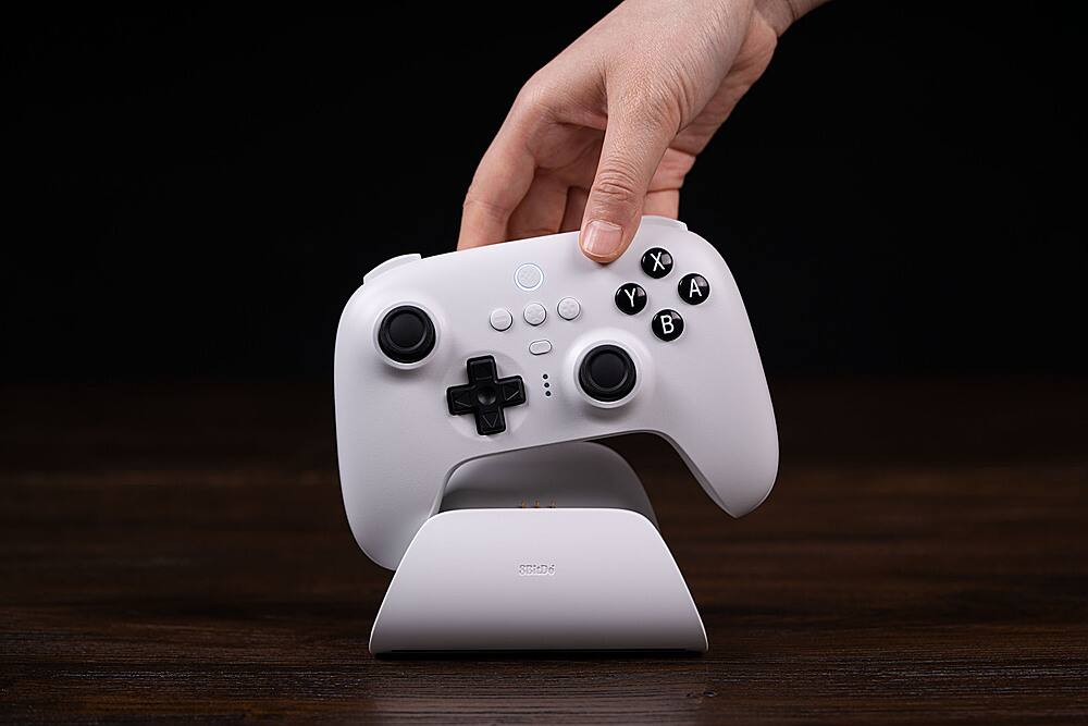 Alt View 22. 8BitDo - Ultimate Bluetooth Controller for Nintento Switch and Windows PCs with Dock - White.
