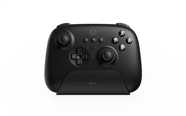 Front. 8BitDo - Ultimate Bluetooth Controller for Switch and Windows with Charging Dock - Black.