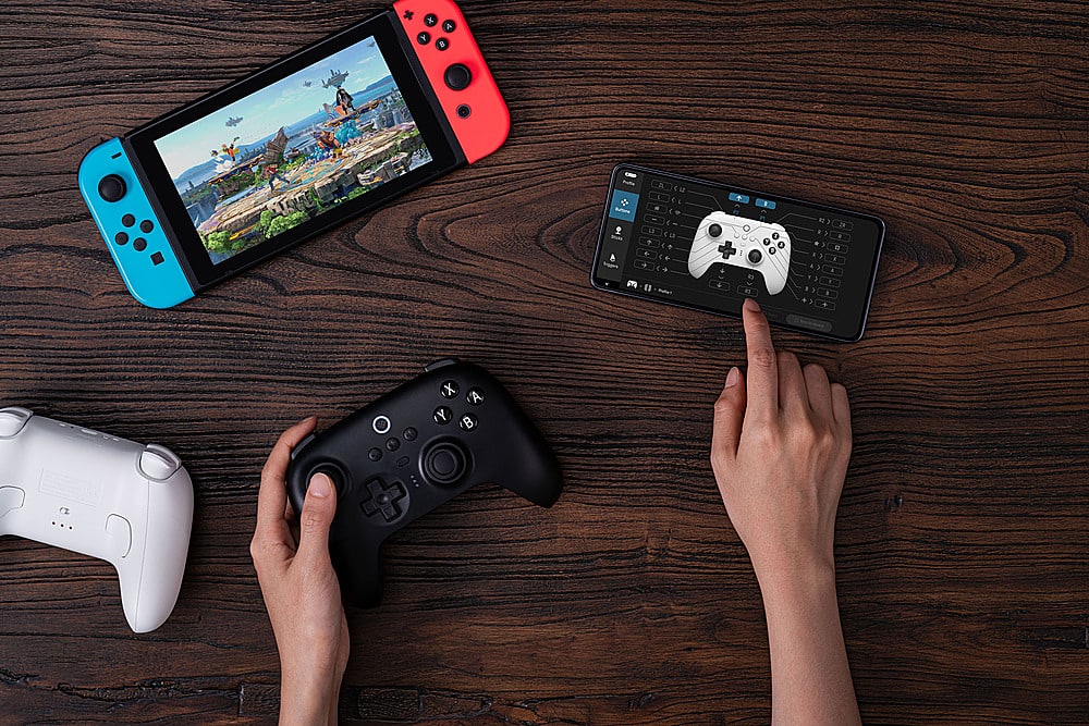Alt View 16. 8BitDo - Ultimate Bluetooth Controller for Nintento Switch and Windows PCs with Dock - Black.