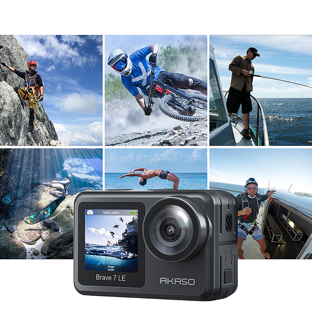 Alt View 19. AKASO - Brave 7 LE SE 4K Waterproof Action Camera with Remote - Black.