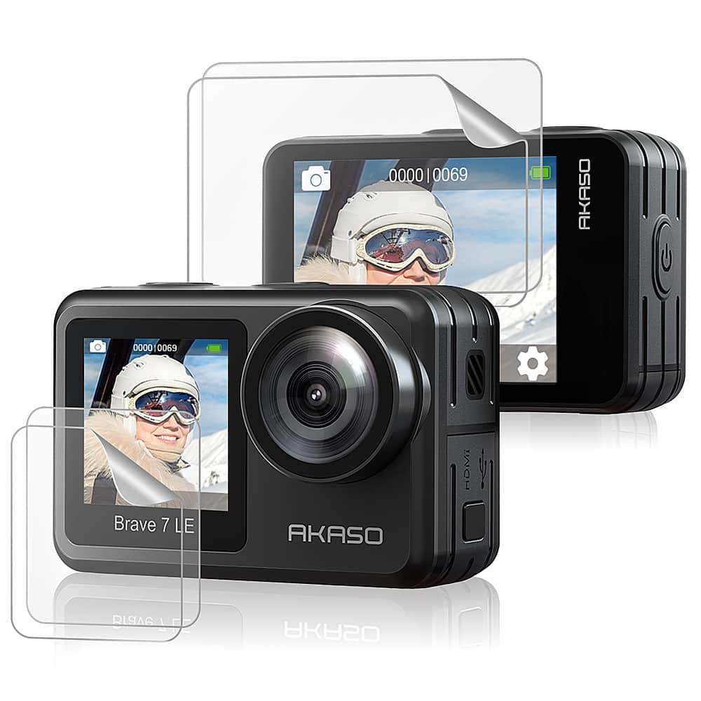 Left. AKASO - Brave 7 LE SE 4K Waterproof Action Camera with Remote - Black.