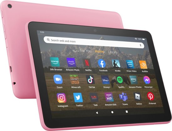 Angle Zoom. Amazon - Fire HD 8 (2022) 8" HD tablet with Wi-Fi 64 GB - Rose.