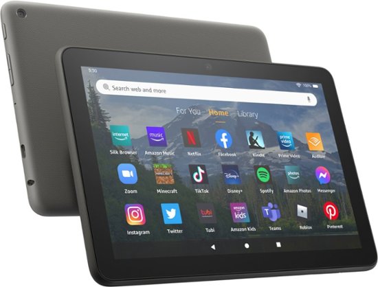 Angle Zoom. Amazon - Fire HD 8 Plus (2022) 8" HD tablet with Wi-Fi 32 GB - Gray.
