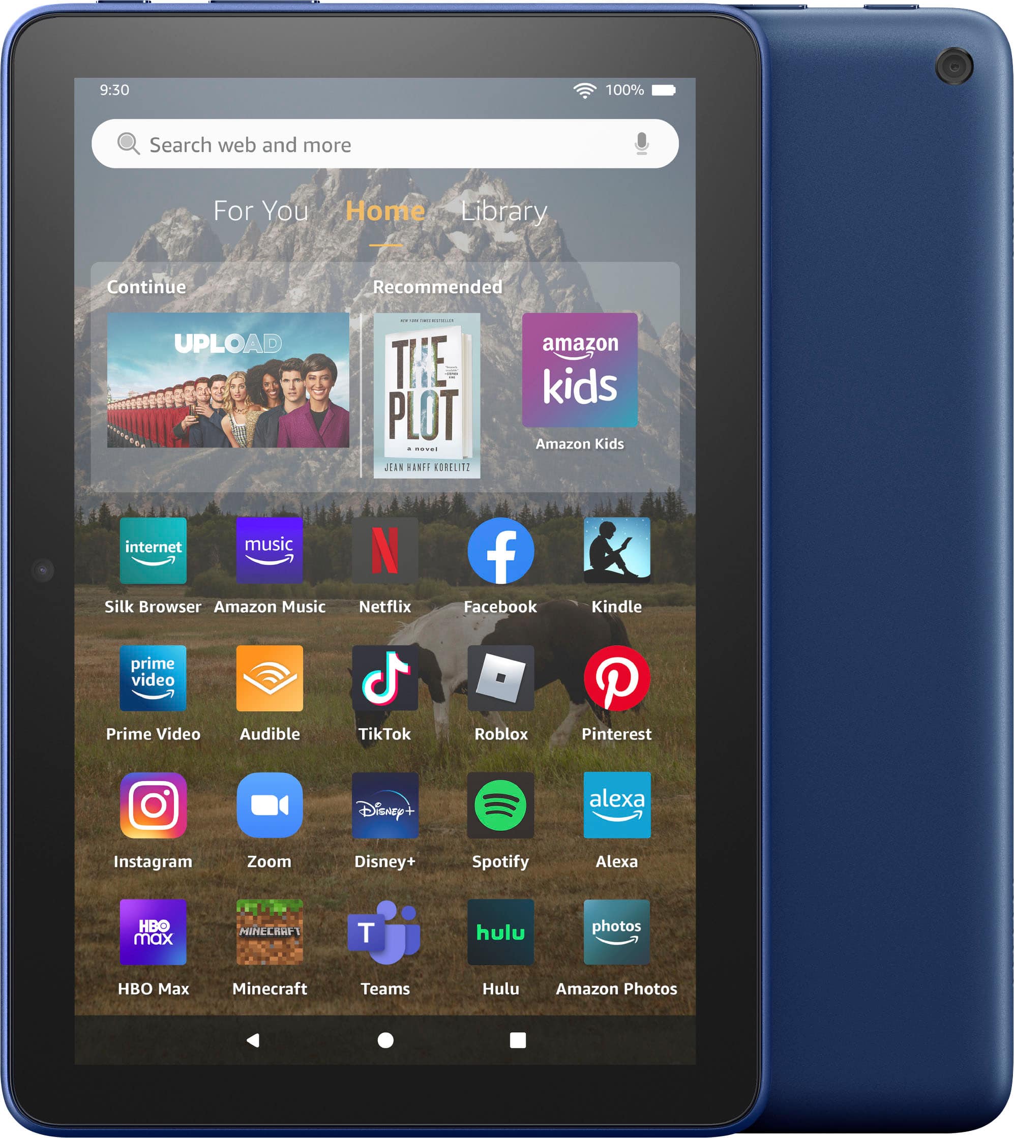 Front. Amazon - Fire HD 8 (2022) 8" HD tablet with Wi-Fi 32 GB - Denim.