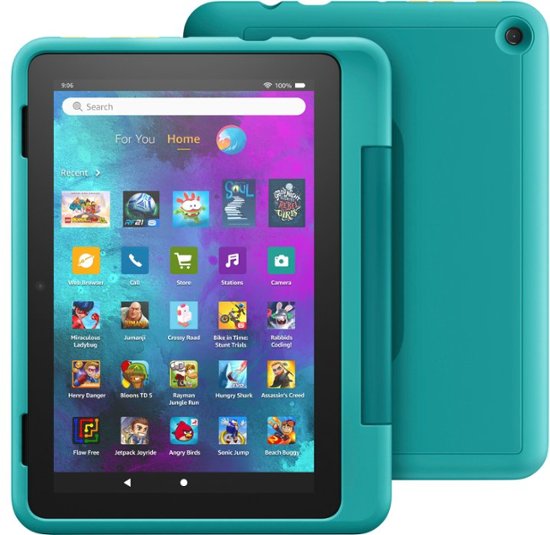 Amazon – Fire HD 8 Kids Pro tablet, 8″ HD display, ages 6-12, 30% faster processor, Kid-Friendly Case, 32 GB, (2022 release) – Hello Teal
