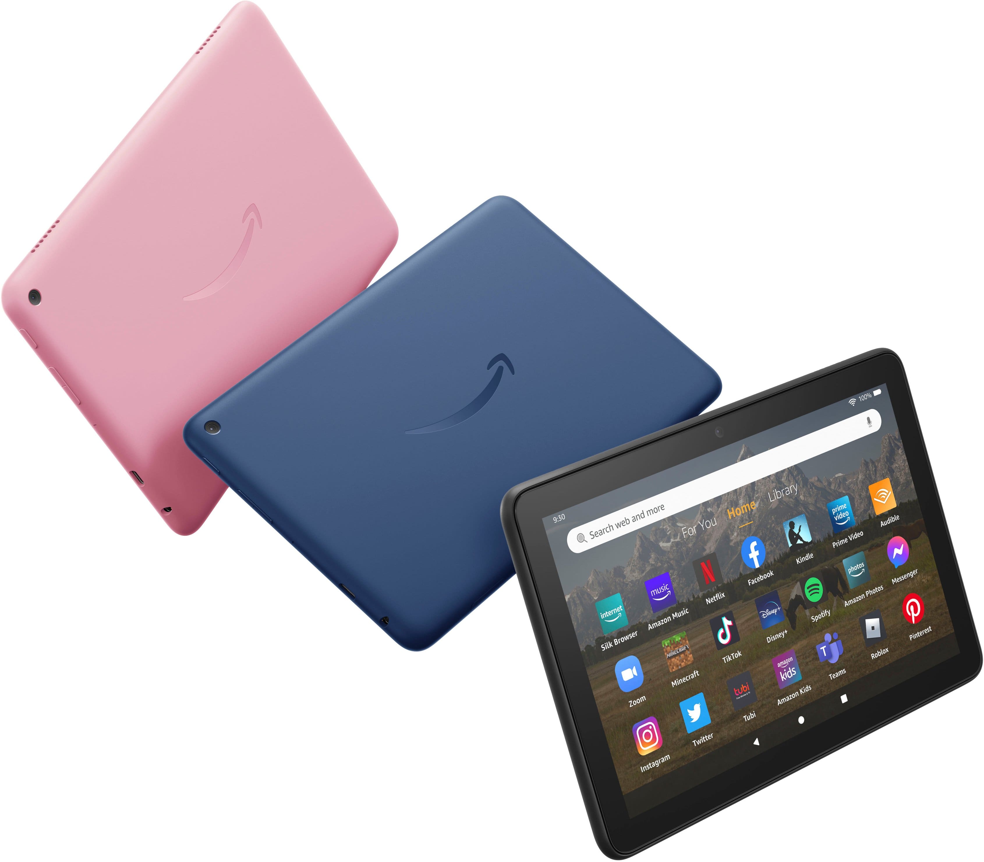 Alt View 1. Amazon - Fire HD 8 (2022) 8" HD tablet with Wi-Fi 32 GB - Rose.